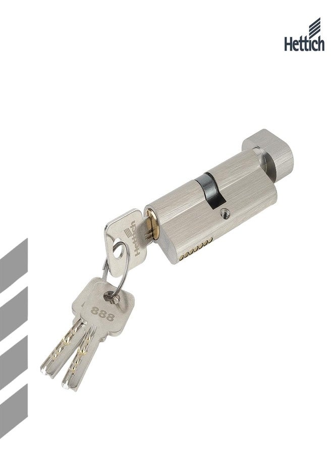 هيتيش قفل أمان للباب الرئيسي Hettich ProLock Combo Lever (قابل للتحريك من الجانبين) مع 3 مفاتيح نحاسية للمنزل والمكتب والفندق | تشطيب من الفولاذ المقاوم للصدأ المصقول | ضمان 5 سنوات - Image 3